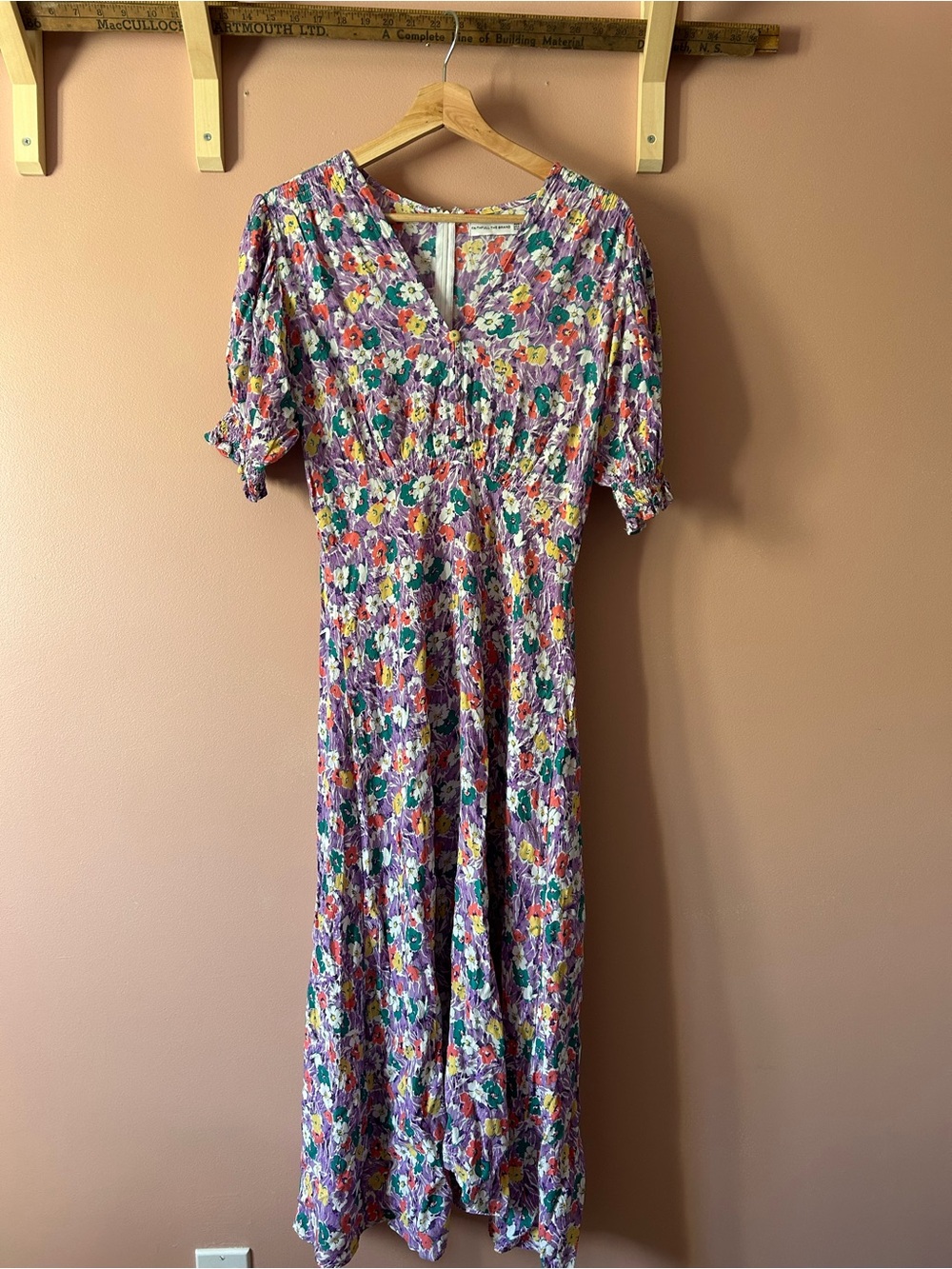 Faithful The Brand Floral Purple V-Neck Midi Dress